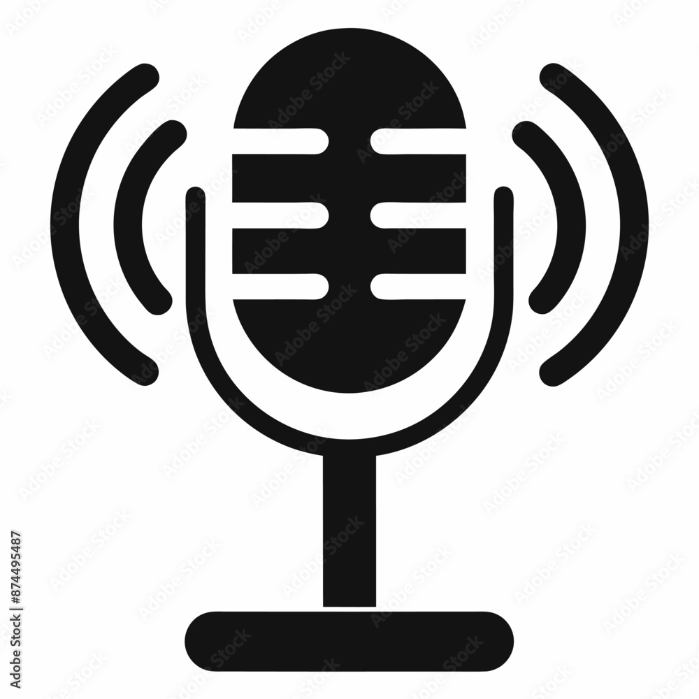 Vector illustration microphone solid and line icon. Podcast microphone vector icon for interview. editable vector eps 10 file format Vector illustration microphone solid and line icon. Podcast microphone vector icon for interview. editable vector eps 10 file format