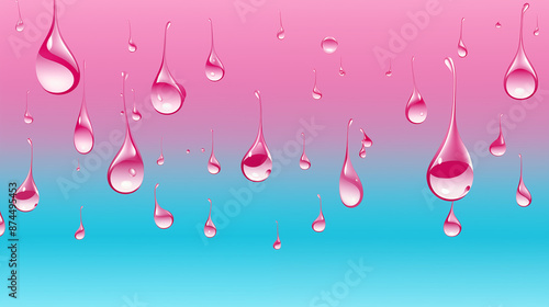 Pink Drops on Blue Background, Abstract Image, Texture, Pattern Background, Wallpaper, Background, Cell Phone Cover and Screen, Smartphone, Computer, Laptop, 9:16 and 16:9 Format