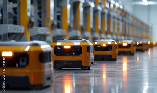 Wallpaper Mural An army of robots efficiently sorting hundreds of parcels per hour(Automated guided vehicle) AGV, Generative AI Torontodigital.ca