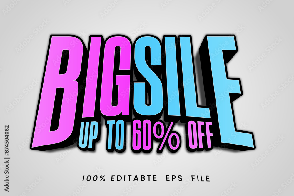 Obraz premium vector Big Sale 3d text effect Fully Editable