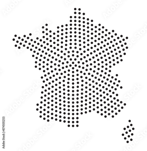 Wallpaper Mural Map of France from dots Torontodigital.ca