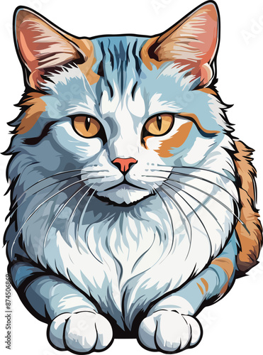 Graceful Aegean cat vector and Illustration