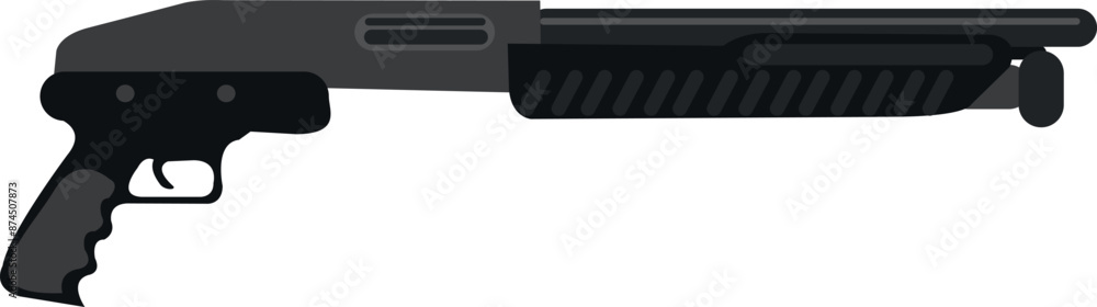 Pump-action shotgun vector illustration. Guns drawin Pump-action shotgun vector illustration. Guns drawin