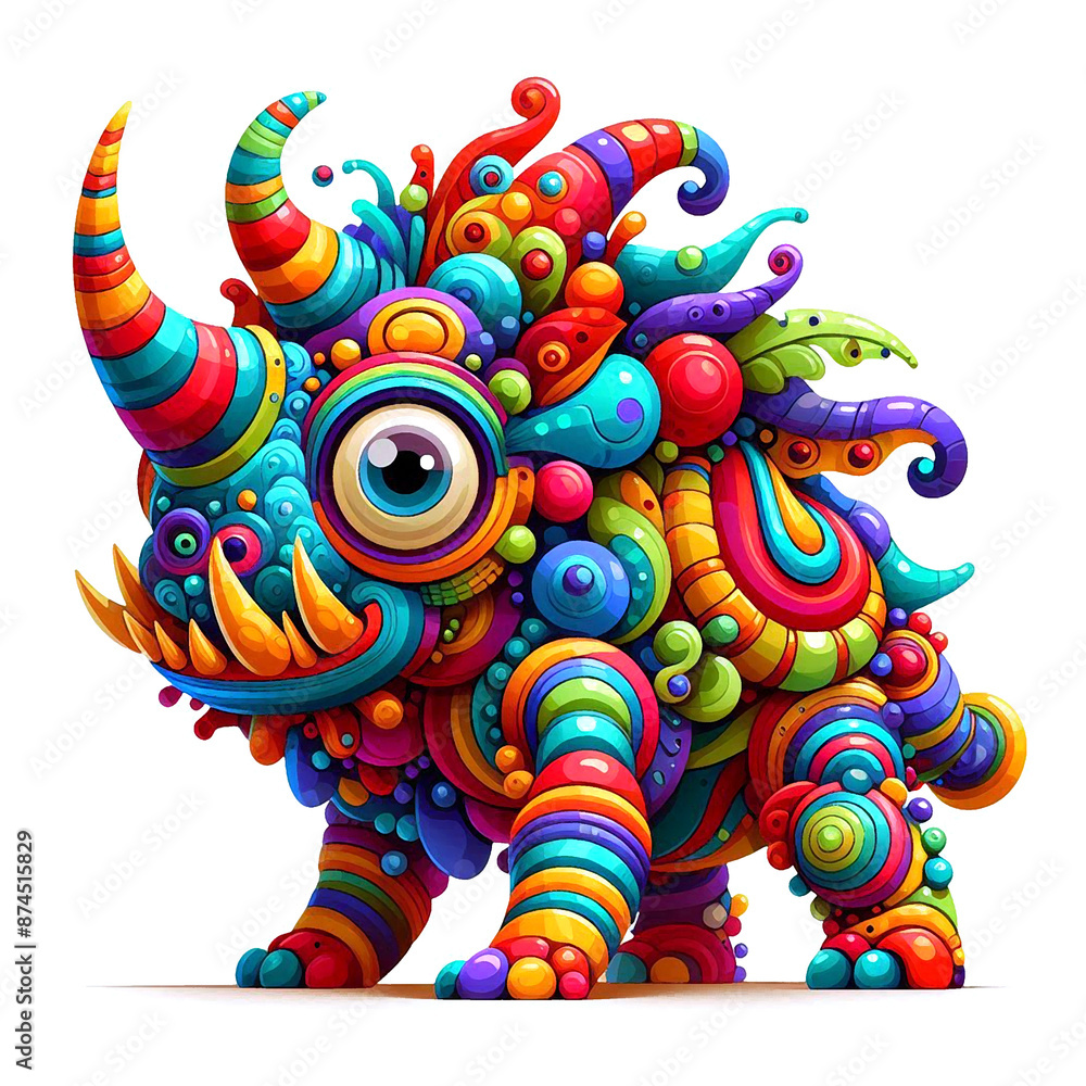 colorful and cute monster pattern illustration colorful and cute monster pattern illustration