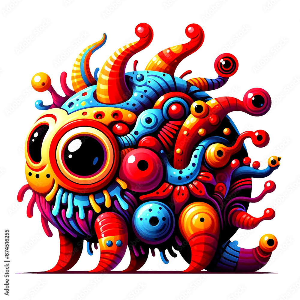 colorful and cute monster pattern illustration colorful and cute monster pattern illustration