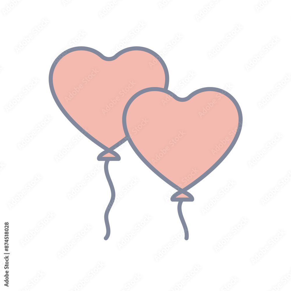 Heart Balloons vector icon Heart Balloons vector icon