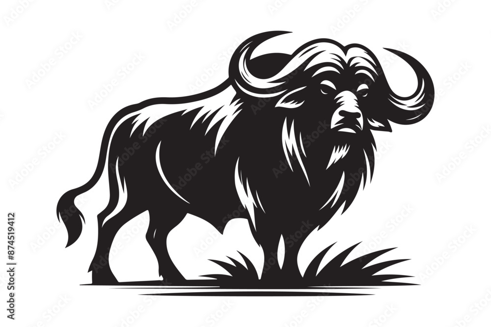 Buffalo silhouette vector illustration Buffalo silhouette vector illustration