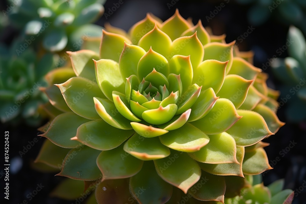 Vibrant Succulent plant sunny cover. Ornamental closeup. Generate Ai Vibrant Succulent plant sunny cover. Ornamental closeup. Generate Ai