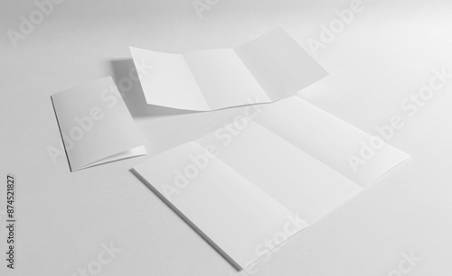 Quadro em tela DIN Lang Flyer 6-Seitig, Wickelfalzung Mockup