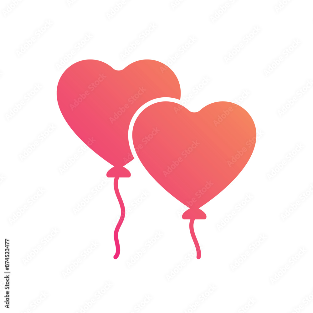 Heart Balloons vector icon Heart Balloons vector icon