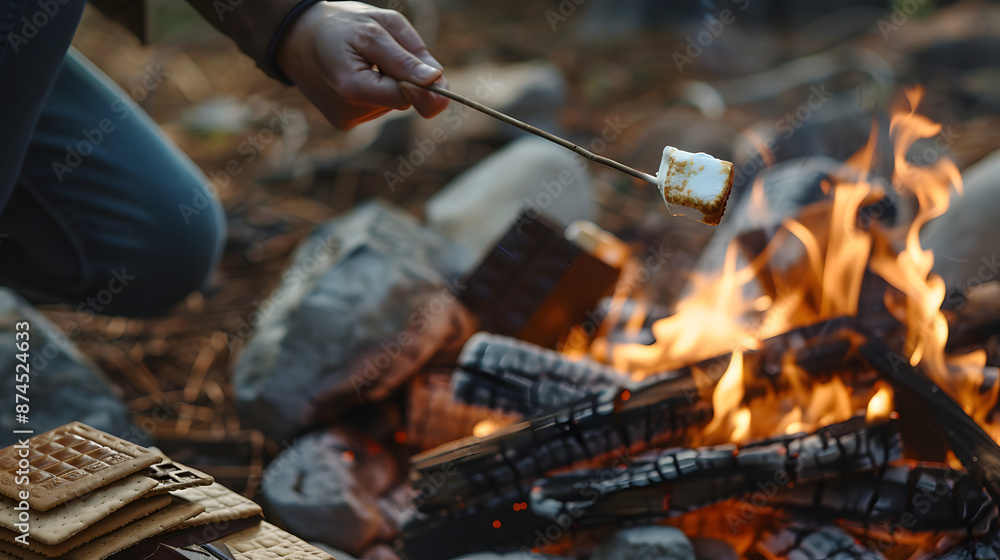 Fototapeta premium Roasting marshmallows