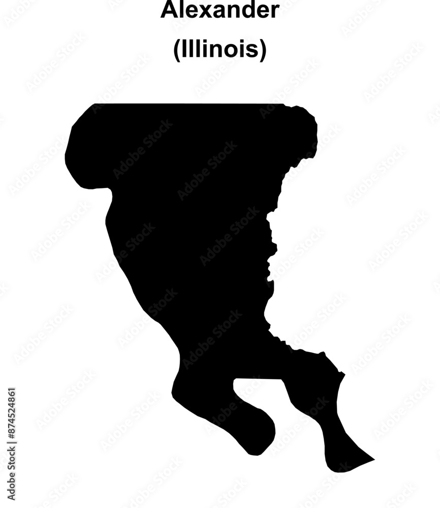 Alexander County (Illinois) blank outline map Alexander County (Illinois) blank outline map