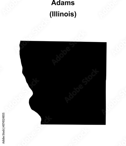 Adams County (Illinois) blank outline map