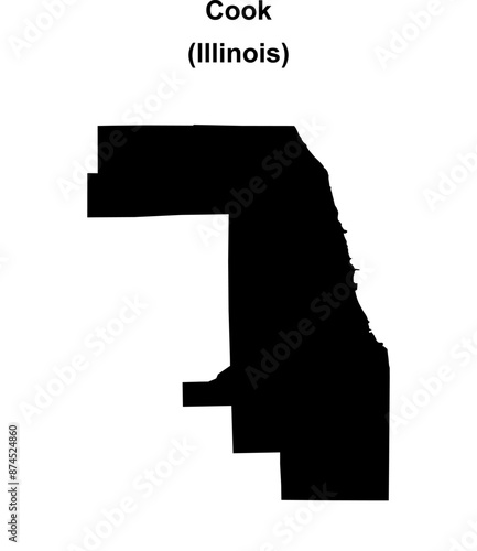 Cook County (Illinois) blank outline map