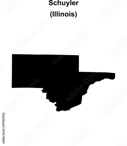 Schuyler County (Illinois) blank outline map