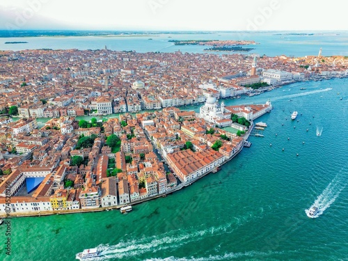 Aerial view of Venice, Italy showcasing the historic architecture.