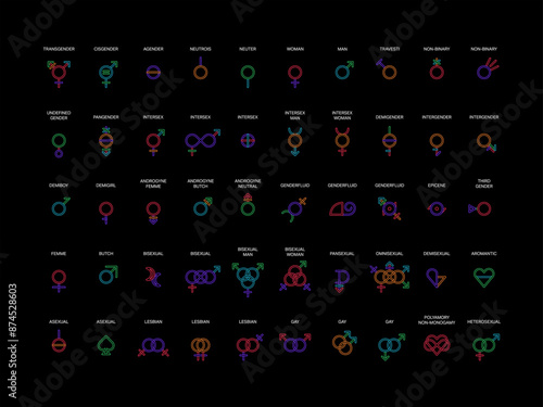 50 Diverse Gender Identity and Sexual Orientation Symbols