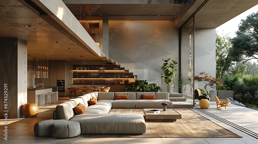 A modern property featuring a Minimalist Design with open spaces, neutral colors, and sleek, functional furnishings A modern property featuring a Minimalist Design with open spaces, neutral colors, and sleek, functional furnishings