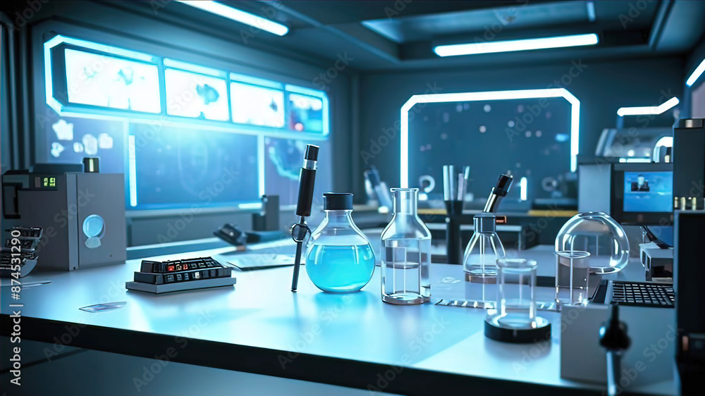 modern medical laboratory with a microscope, scientific research on the genome of plants and bacteria, development of new drugs, modern medical laboratory with a microscope, scientific research on the genome of plants and bacteria, development of new drugs,
