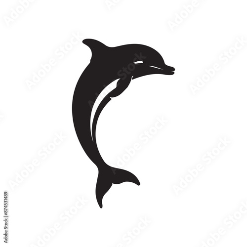 Wallpaper Mural dolphin isolated silhouette vector illustration Torontodigital.ca