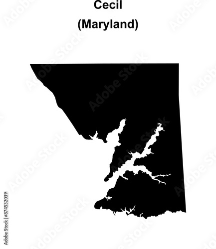 Cecil County (Maryland) blank outline map