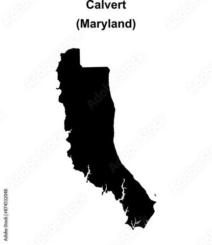 Calvert County (Maryland) blank outline map