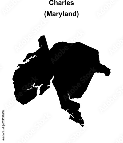 Charles County (Maryland) blank outline map