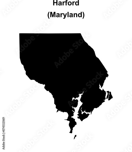 Harford County (Maryland) blank outline map