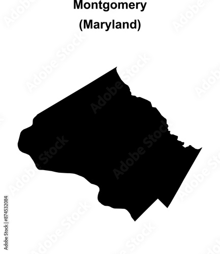 Montgomery County (Maryland) blank outline map