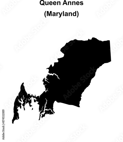 Queen Annes County (Maryland) blank outline map