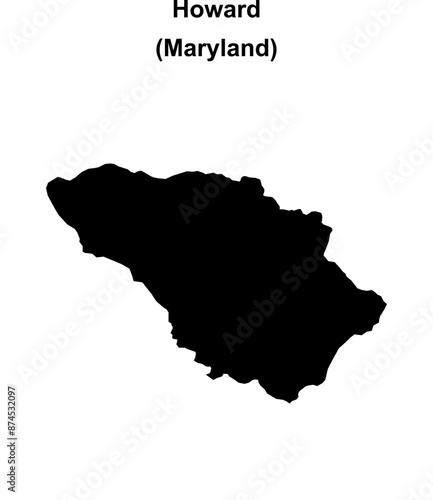 Canvas Print Howard County (Maryland) blank outline map