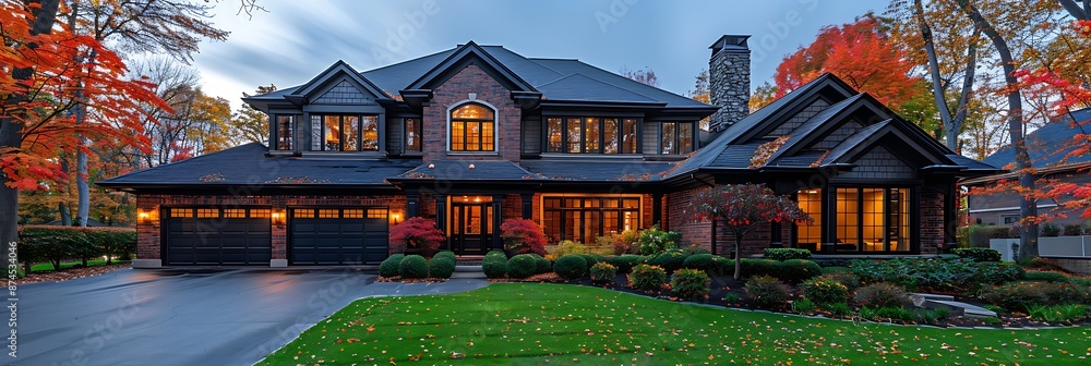 Fototapeta premium Create a real estate visual depiction of the privacy benefits of owning a Suburban Home, emphasizing tenant rights and market value