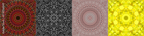 Seamless geometrical mandala pattern set