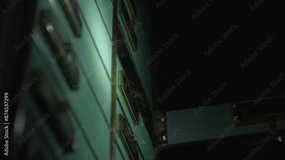 A person is using a key to unlock a control panel that consists of multiple switches A person is using a key to unlock a control panel that consists of multiple switches