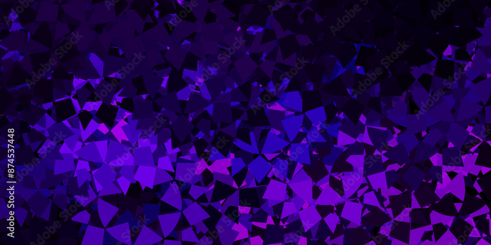 Dark purple, pink vector background with triangles. Dark purple, pink vector background with triangles.