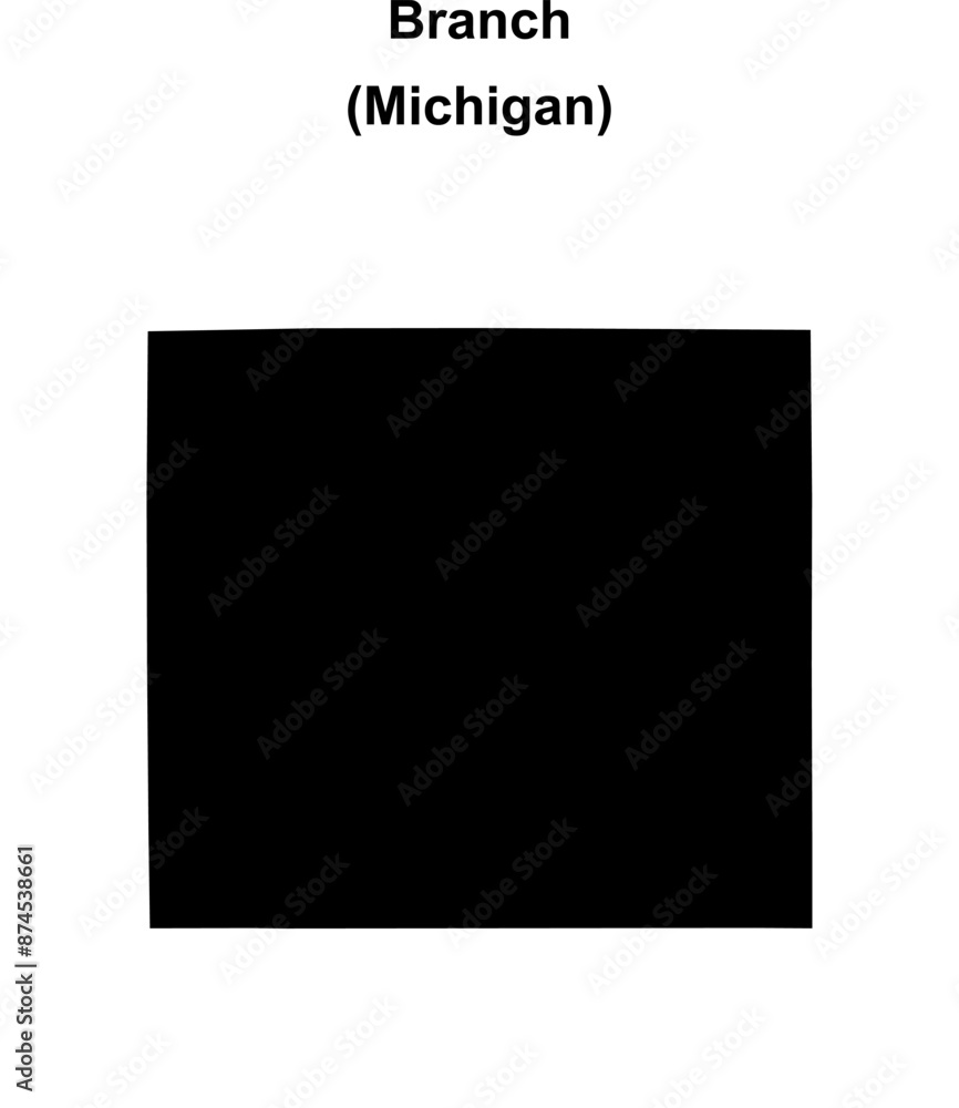 Branch County (Michigan) blank outline map Branch County (Michigan) blank outline map