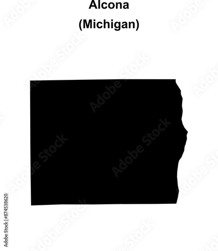 Alcona County (Michigan) blank outline map photo