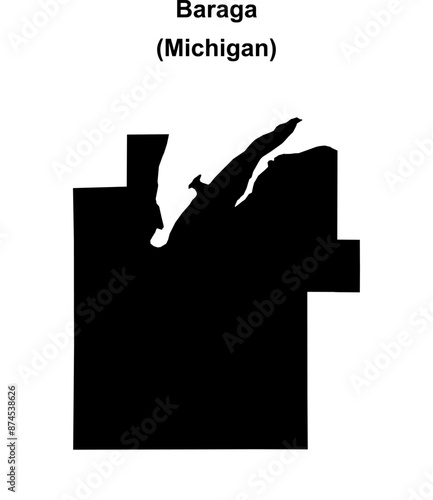 Baraga County (Michigan) blank outline map