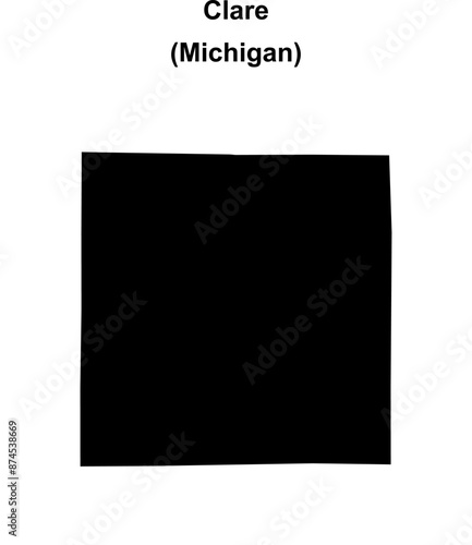 Clare County (Michigan) blank outline map
