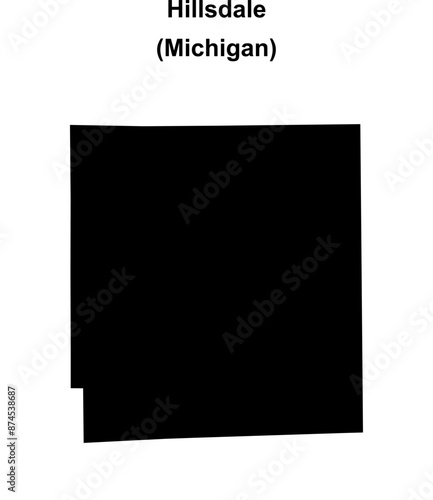 Hillsdale County (Michigan) blank outline map
