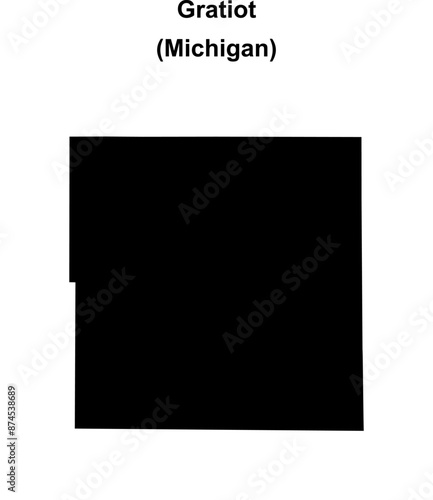 Gratiot County (Michigan) blank outline map