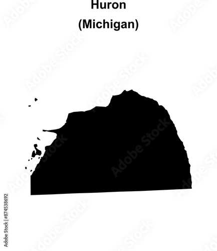 Huron County (Michigan) blank outline map