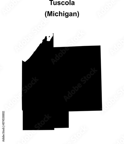 Tuscola County (Michigan) blank outline map