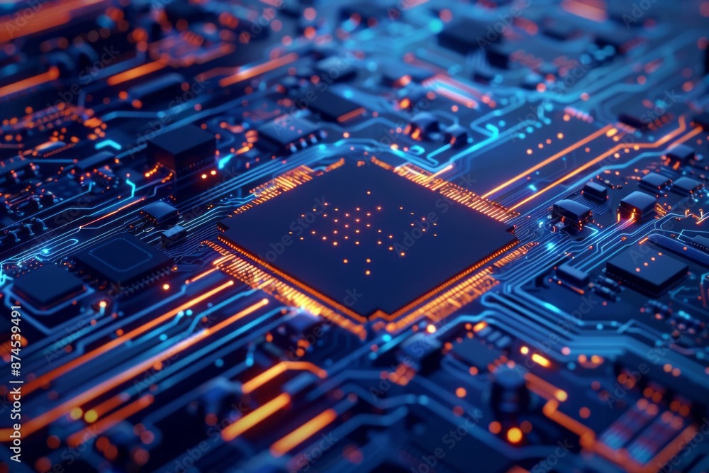 Circuit Board Background - Computer, Data, Technology, Artificial Intelligence stock photo, Circuit board blue technology background. stock illustration Circuit Board Background - Computer, Data, Technology, Artificial Intelligence stock photo, Circuit board blue technology background. stock illustration