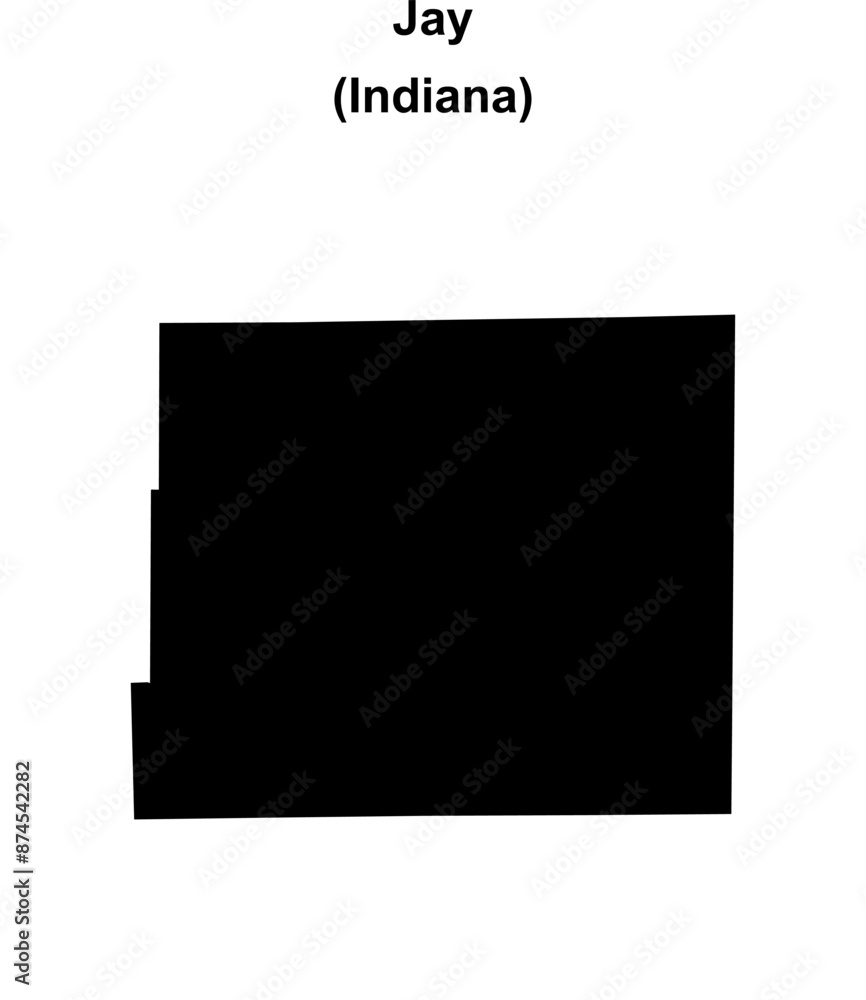 Jay County (Indiana) blank outline map Jay County (Indiana) blank outline map