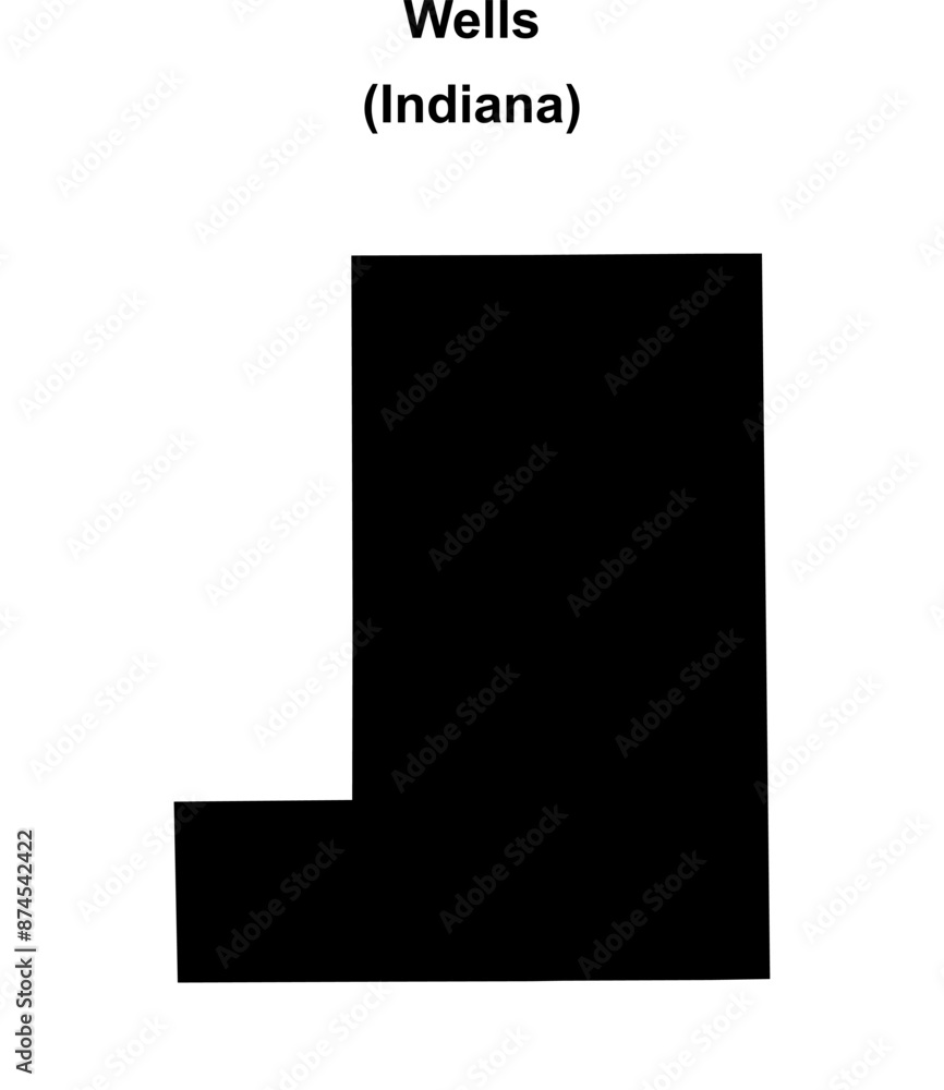 Wells County (Indiana) blank outline map Wells County (Indiana) blank outline map