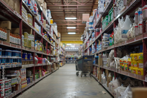 Wallpaper Mural A large store with many shelves and a cart Torontodigital.ca