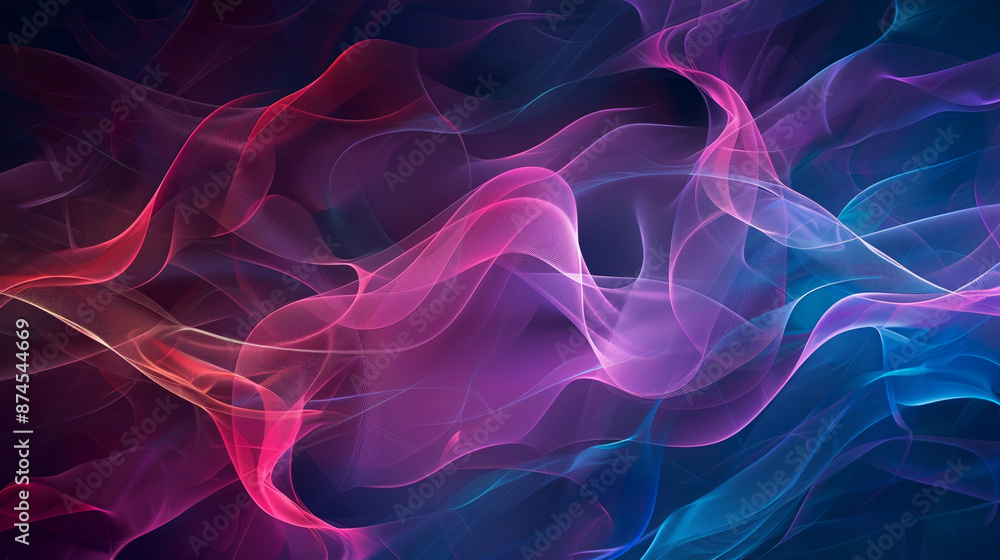 A colorful, abstract image of a wave with purple, blue, and red colors A colorful, abstract image of a wave with purple, blue, and red colors