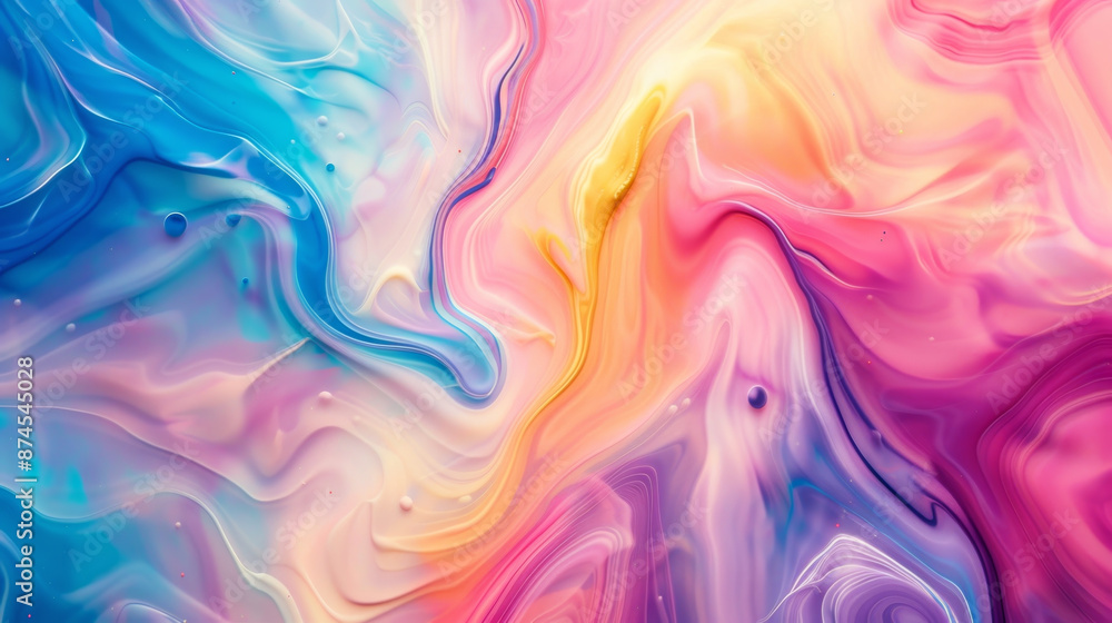 A colorful painting with a lot of swirls and splatters A colorful painting with a lot of swirls and splatters