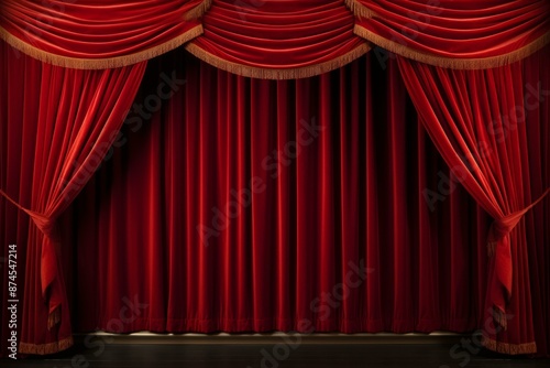 Wallpaper Mural Opulent Theater red velvet curtain. Culture art. Generate Ai Torontodigital.ca
